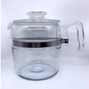Vintage Pyrex Flameware 4 - 6 Cup Glass Percolator Coffee Pot & Lid Only 7756B